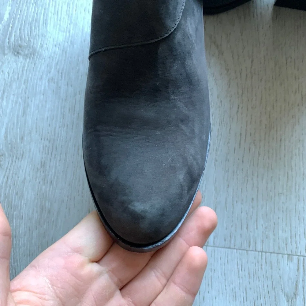 Eileen Fisher‎ Women Suede Tag Wrap-Snap Black Leather Ankle Booties Sz 6